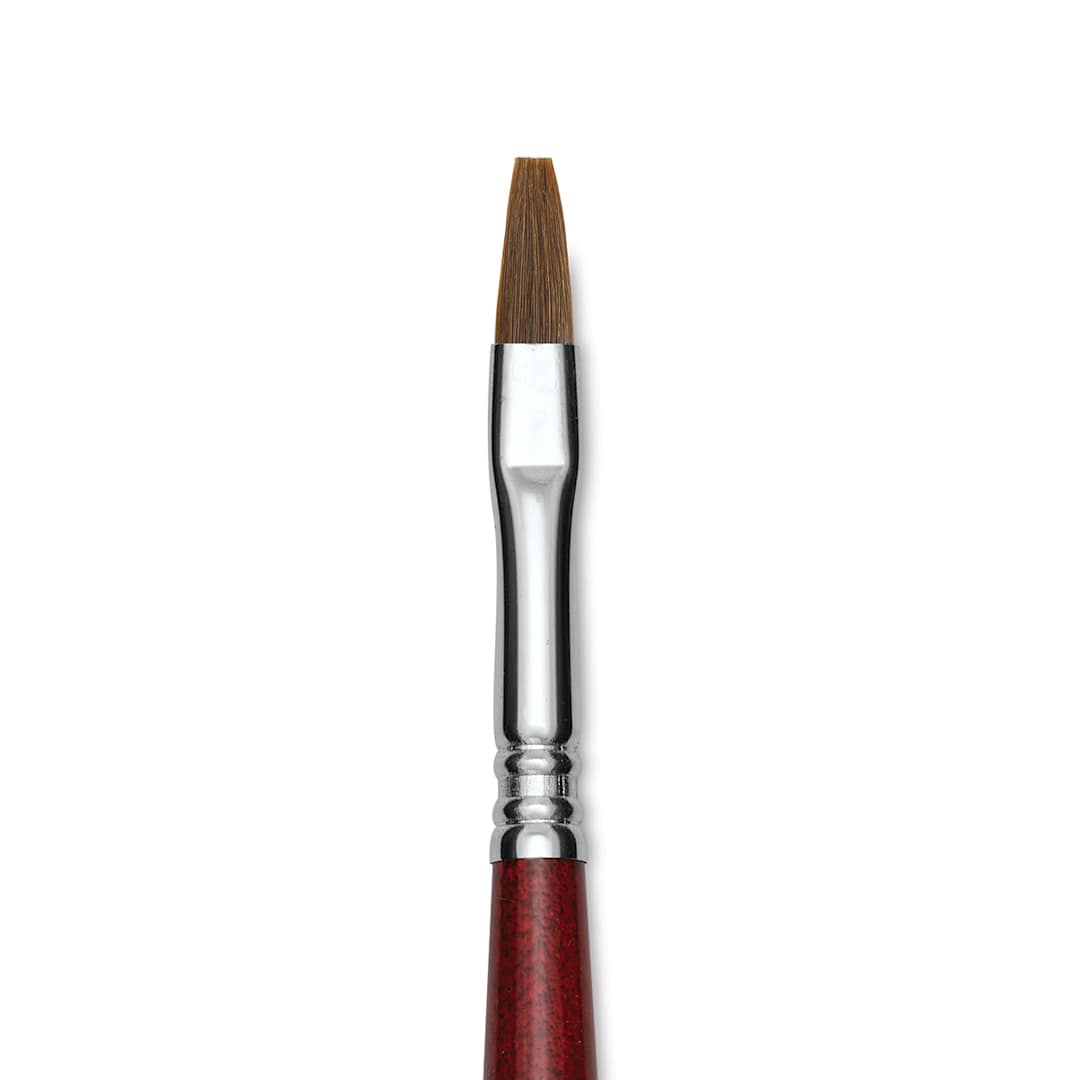 Open in modal - Escoda Bravo Light Ox Hair Brush - Flat, Long Handle, Size 8 close up