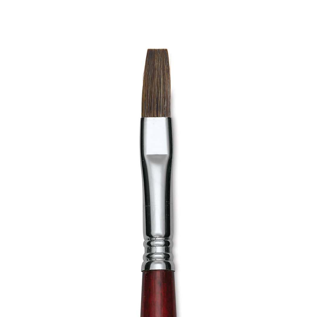 Open in modal - Escoda Bravo Light Ox Hair Brush - Flat, Long Handle, Size 10 close up