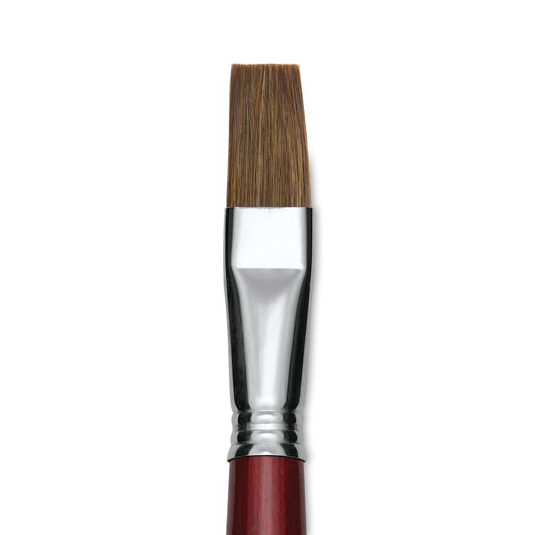 Open in modal - Escoda Bravo Light Ox Hair Brush - Flat, Long Handle, Size 18 close up