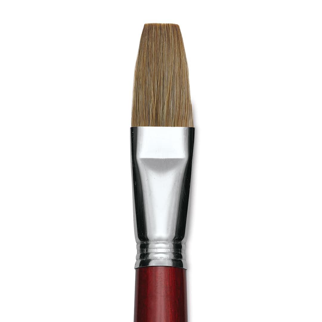 Open in modal - Escoda Bravo Light Ox Hair Brush - Flat, Long Handle, Size 24 close up