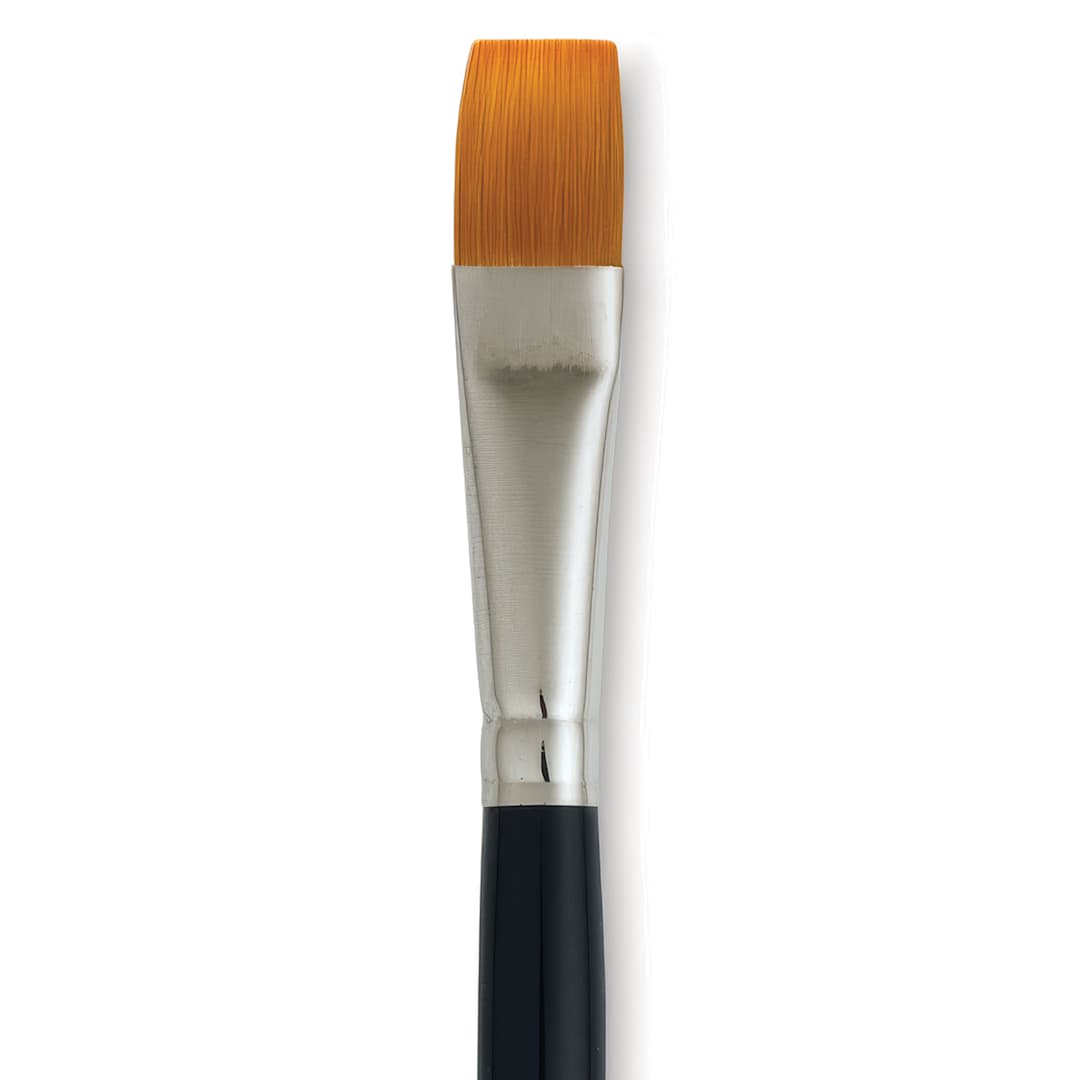 Open in modal - Dynasty Finest Golden Synthetic Brush - Flat Wash, Refill Brush, 1/2", close up
