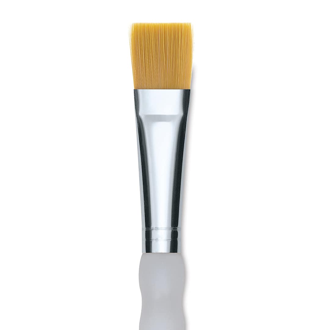 Open in modal - Royal & Langnickel Soft Grip Golden Taklon Brush - Wash, Long Handle, Size 10, close-up