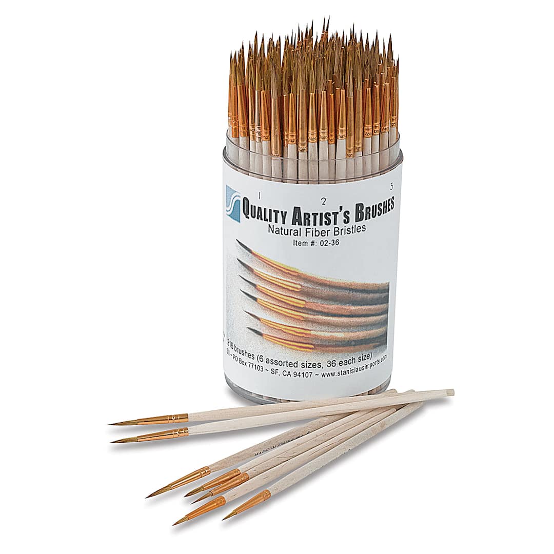 Open in modal - Natural Fiber Brushes, Canister Set of 216