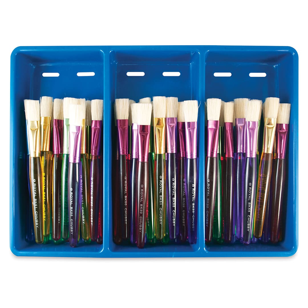 Open in modal - Royal & Langnickel Big Kid’s Choice Chubby Bristle Brush Class Pack - Flats, Set of 48