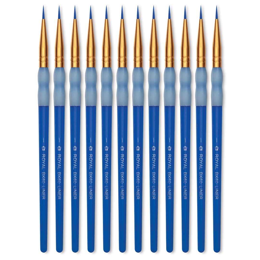 Open in modal - Royal & Langnickel Big Kid's Choice Lil' Grippers Synthetic Brushes - Liner, Size 1, Pkg of 12