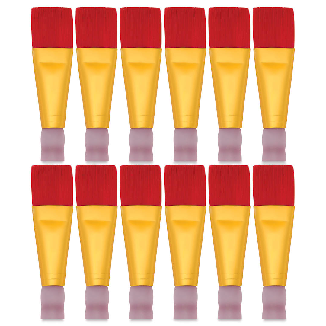 Open in modal - Royal & Langnickel Big Kid's Choice Glaze Brush Set - Set of 12, Flat, Size 1", close up