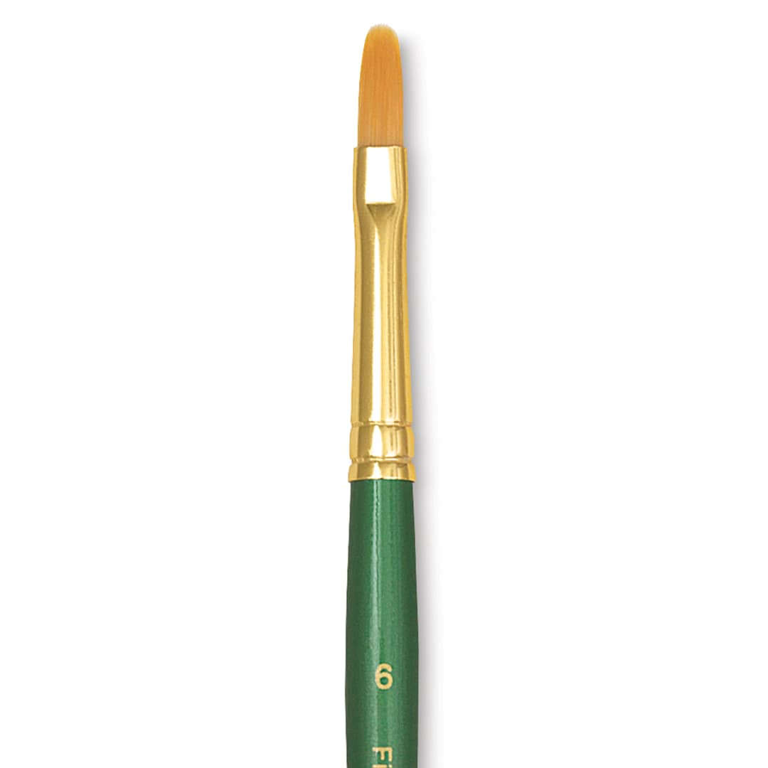 Open in modal - Princeton Good Synthetic Golden Taklon Brush - Filbert, Short Handle, Size 6