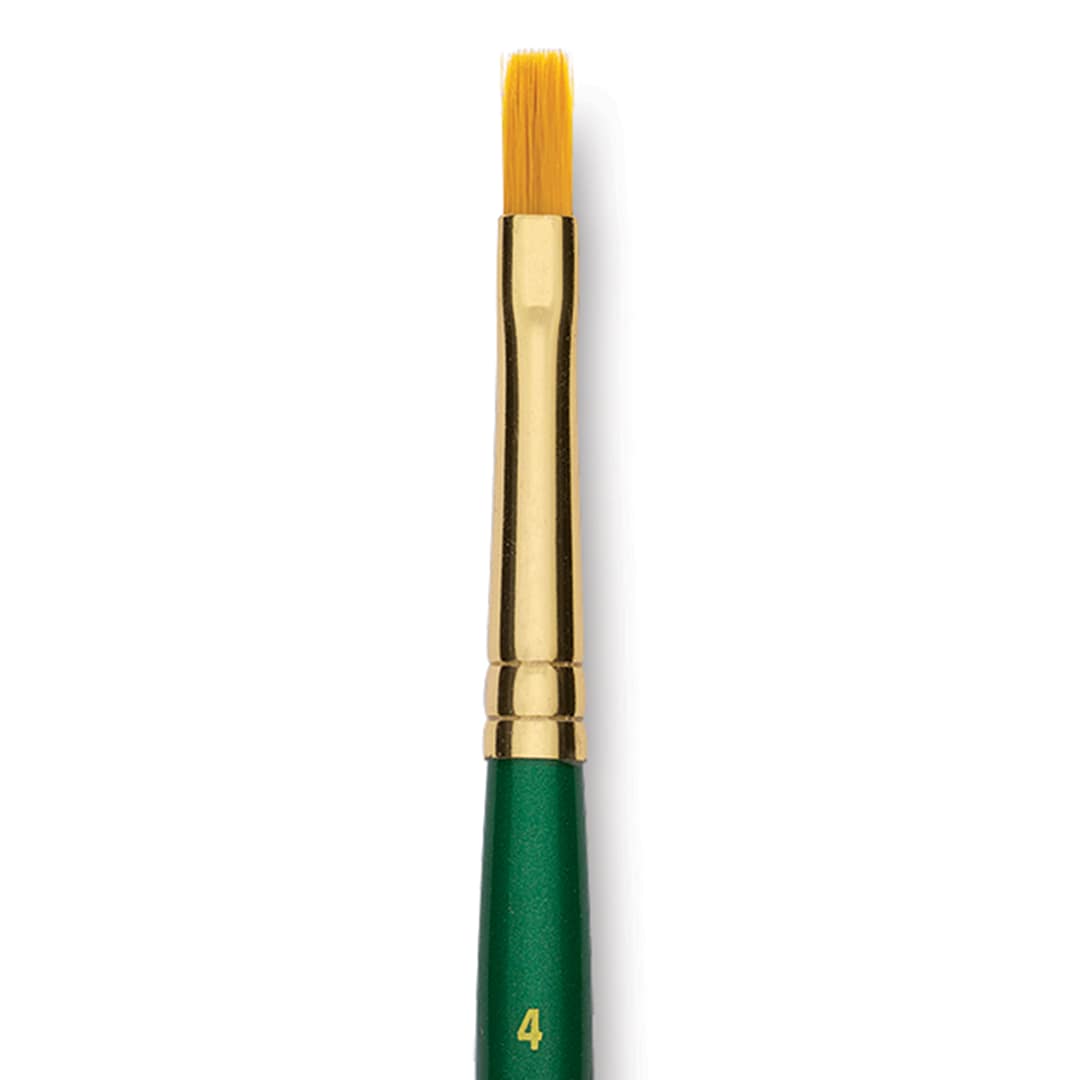 Open in modal - Princeton Good Synthetic Golden Taklon Brush - Flat, Short Handle, Size 4