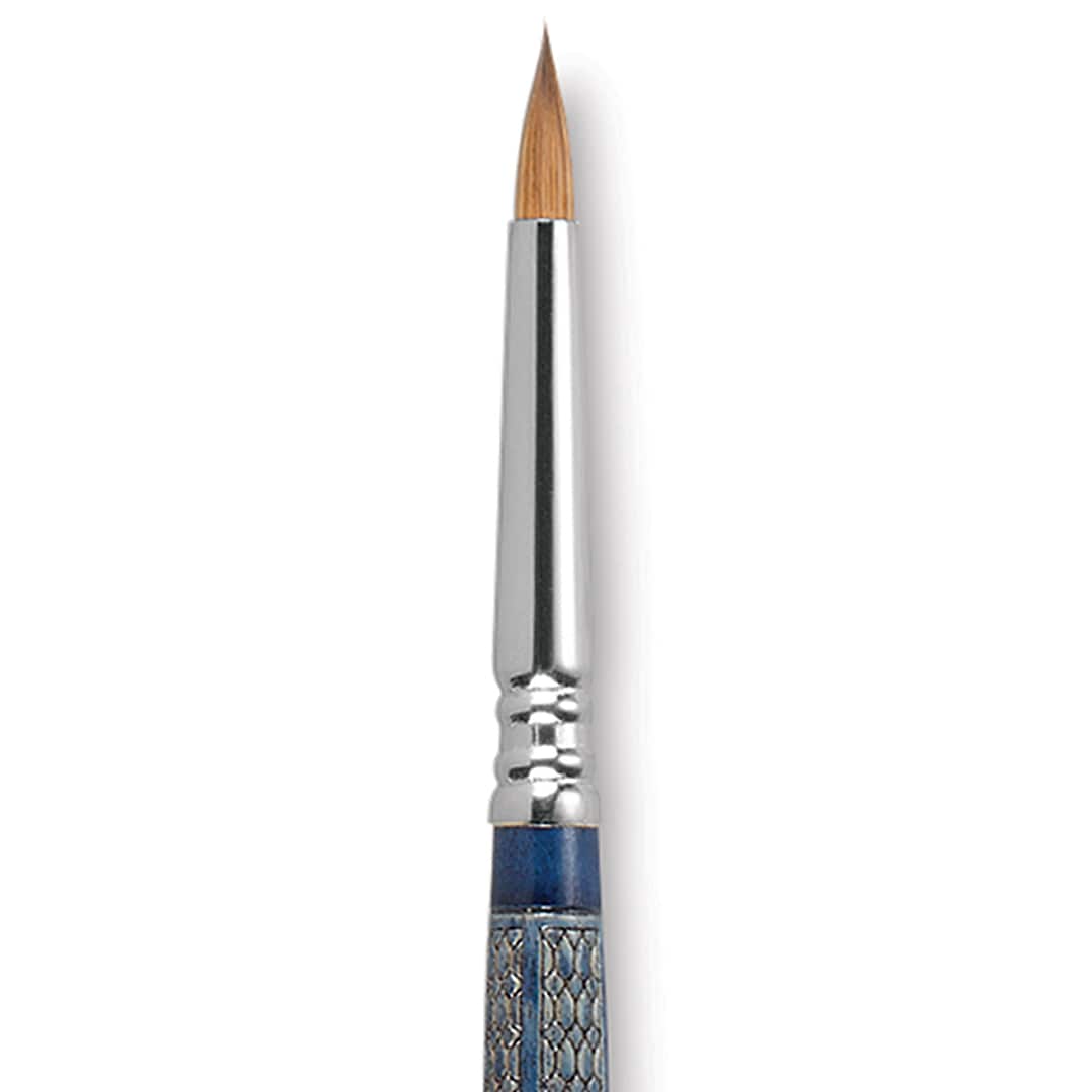 Open in modal - Escoda Optimo Kolinsky Sable Brush - Detailer Round, Short Handle, Size 6 close up