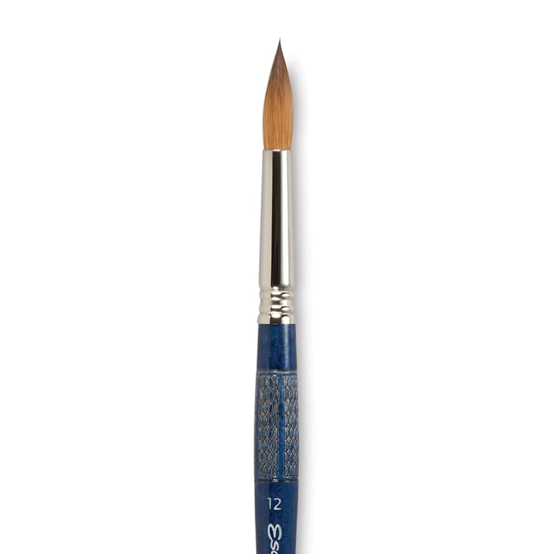 Open in modal - Escoda Optimo Kolinsky Sable Brush - Pointed Round, Short Handle, Size 12