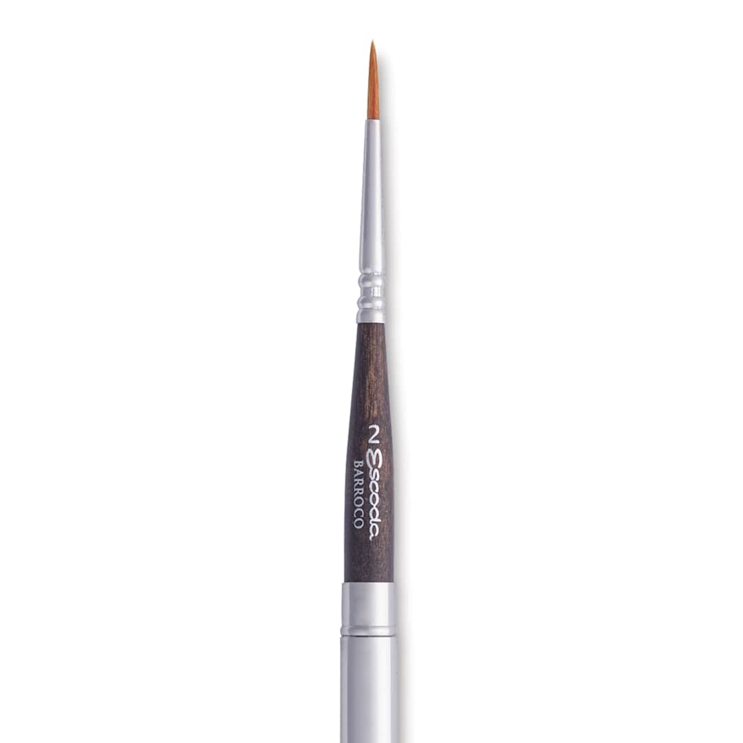 Open in modal - Escoda Barroco Toray Gold Synthetic Travel Brush - Round, Size 2, close-up