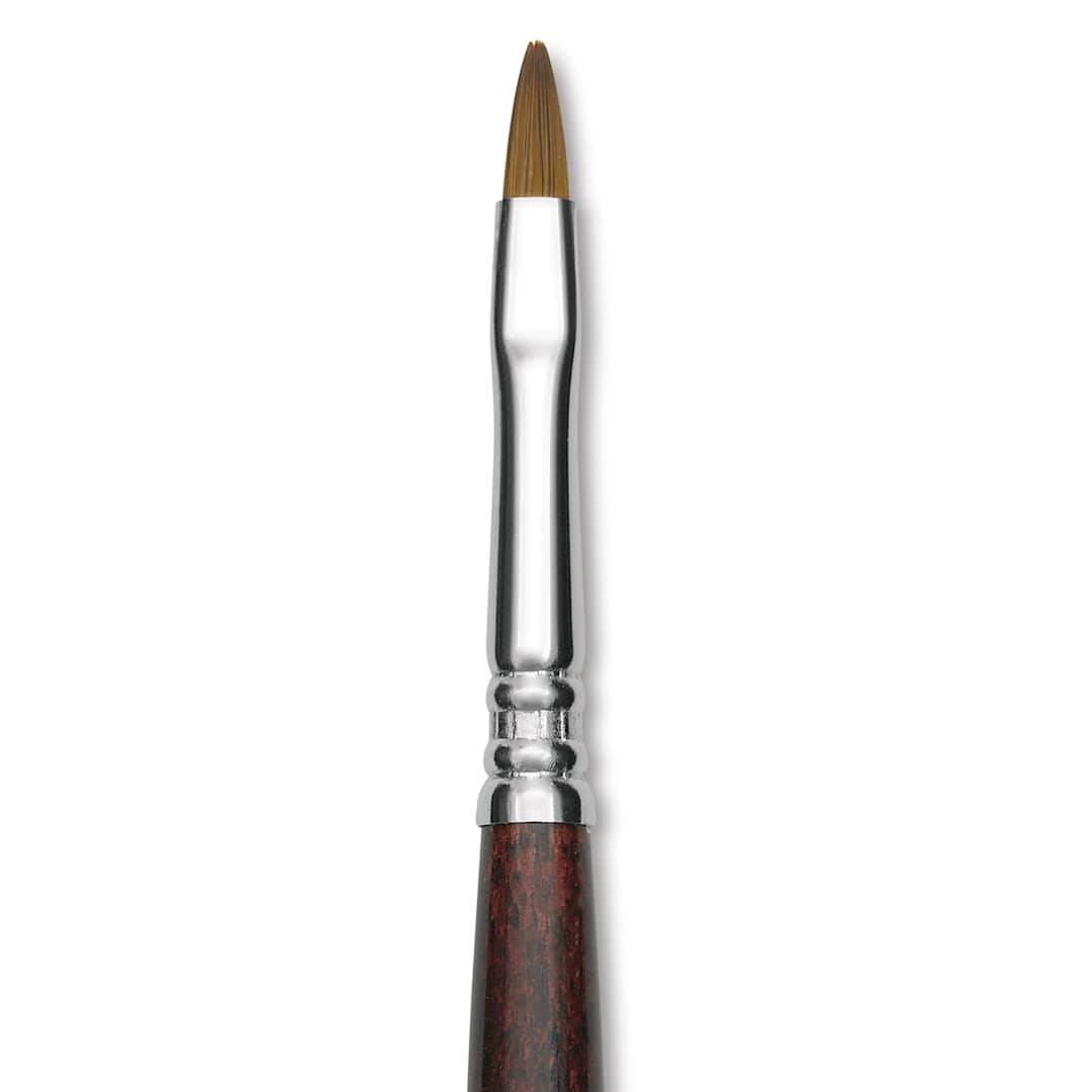 Open in modal - Escoda Prado Tame Synthetic Brush - Bright, Short Handle, Size 4 (Close-up of brush)