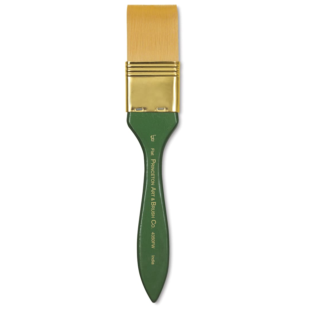 Open in modal - Princeton Good Synthetic Golden Taklon Brush - Flat Wash, Short Handle