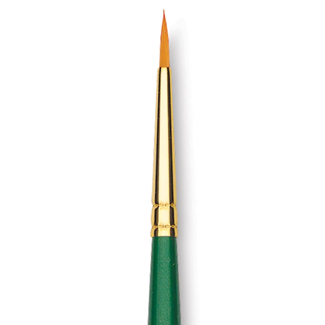 Open in modal - Princeton Good Synthetic Golden Taklon Brush - Round, Short Handle, Size 0