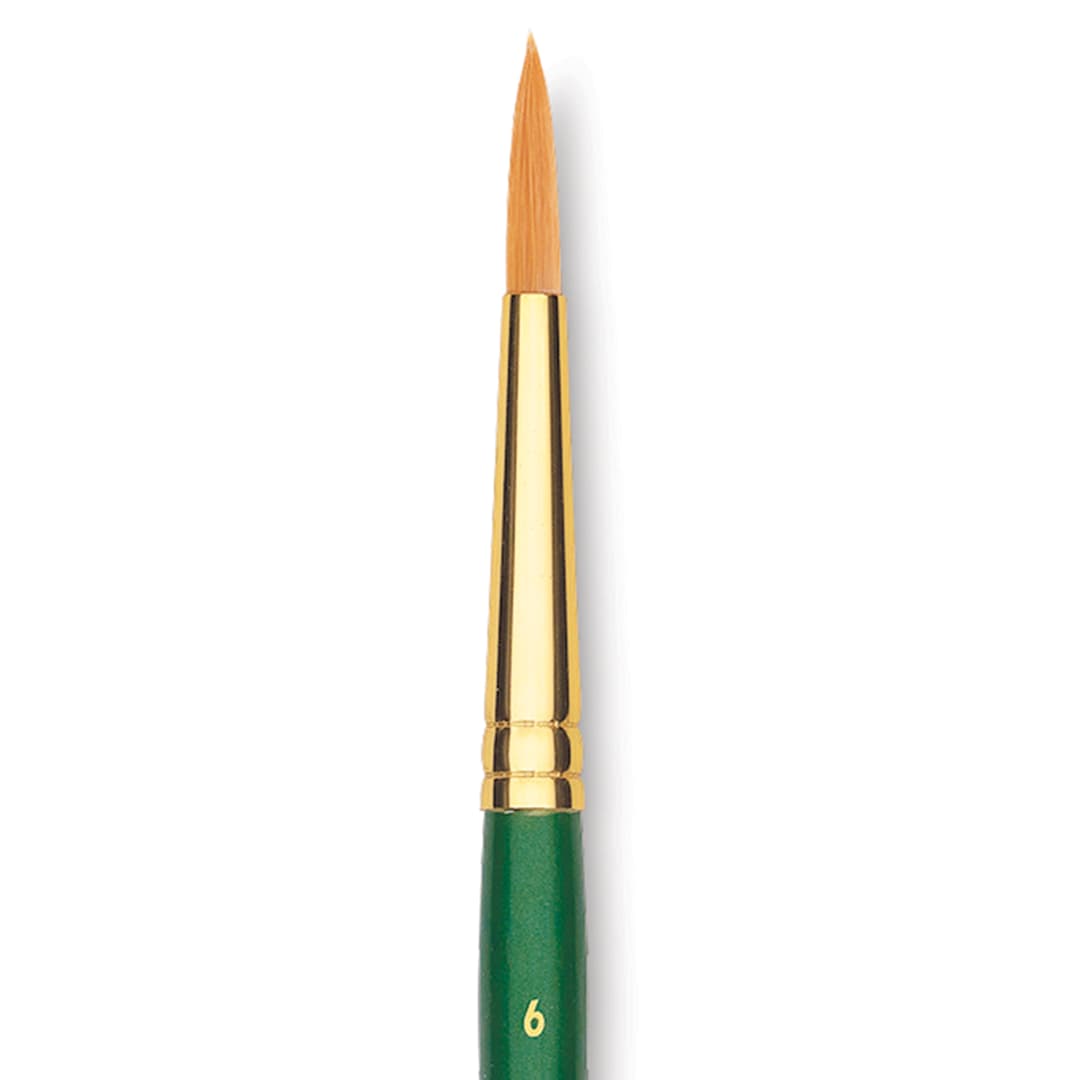 Open in modal - Princeton Good Synthetic Golden Taklon Brush - Round, Short Handle, Size 6