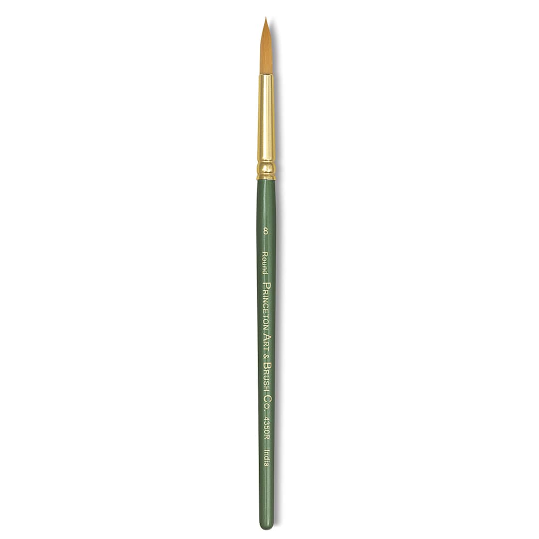 Open in modal - Princeton Good Synthetic Golden Taklon Brush - Round, Short Handle, Size 8