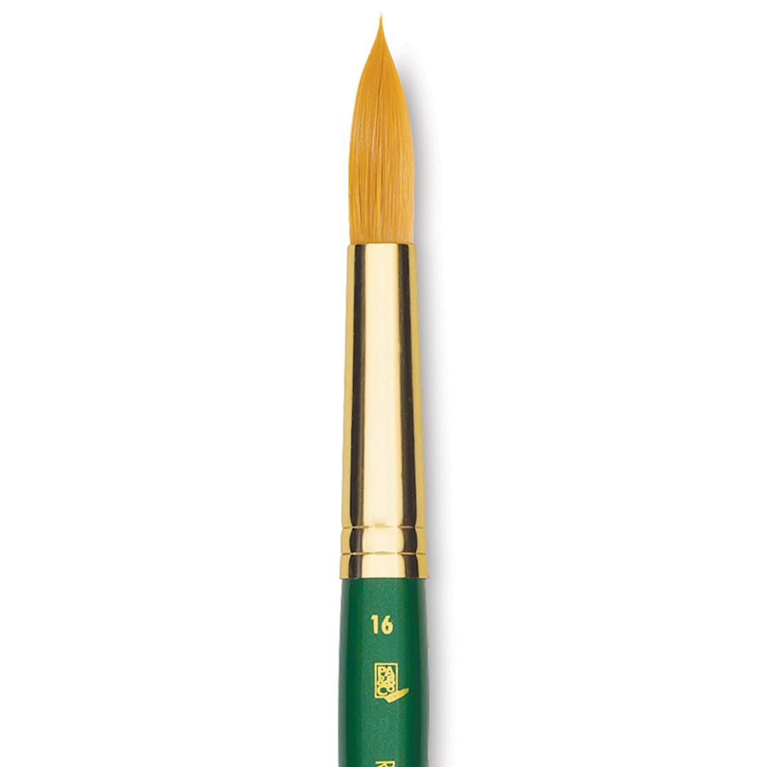 Open in modal - Princeton Good Synthetic Golden Taklon Brush - Round, Short Handle, Size 16