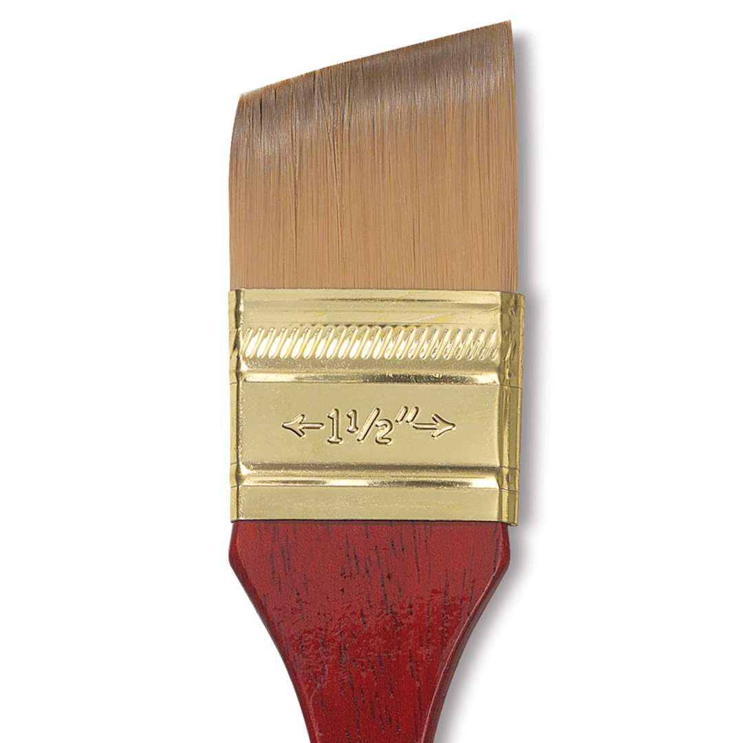 Open in modal - Princeton Heritage Sable Brush - Angular Flat Wash, Short Handle, close up