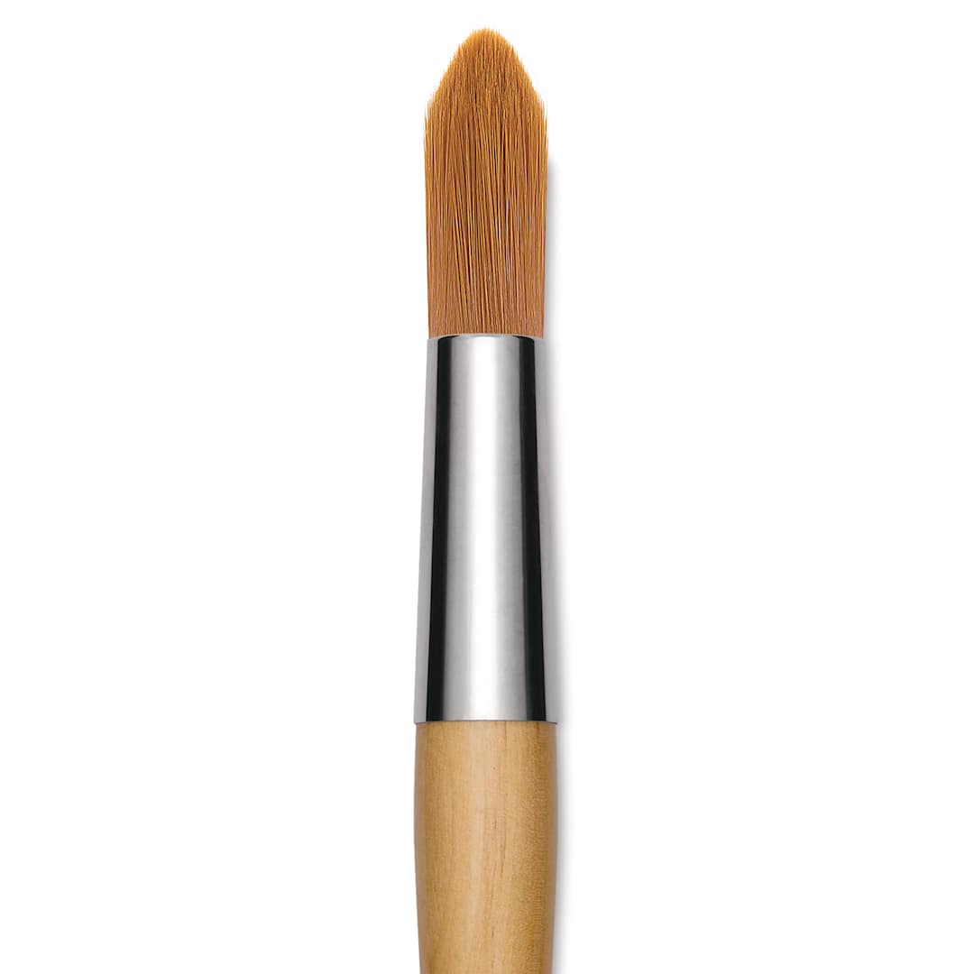 Open in modal - Blick Mega Golden Taklon Brush - Mega Round, Short Handle, Size 40, close up
