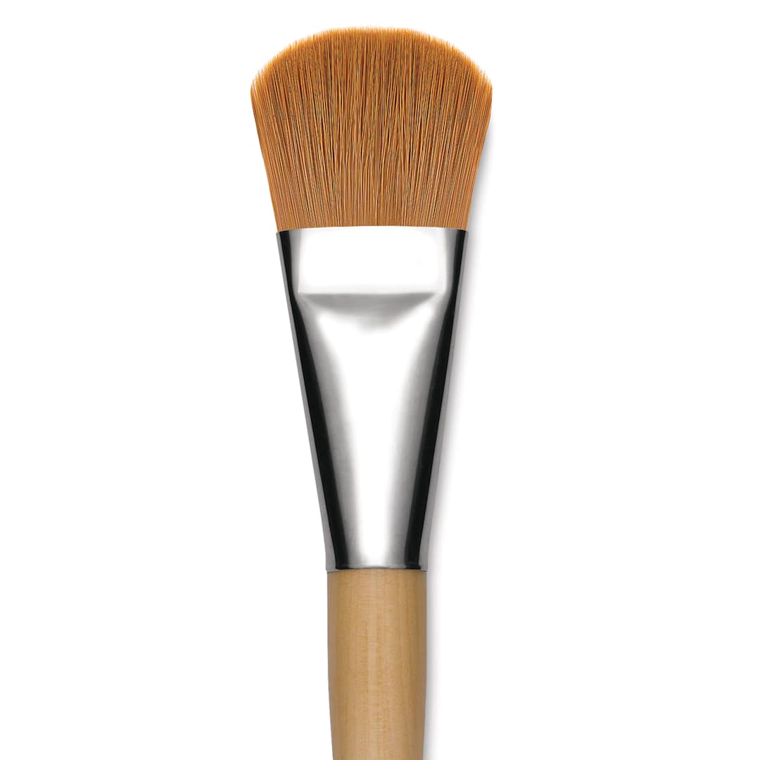 Open in modal - Blick Mega Golden Taklon Brush - Mega Filbert, Short Handle, Size 30, close up
