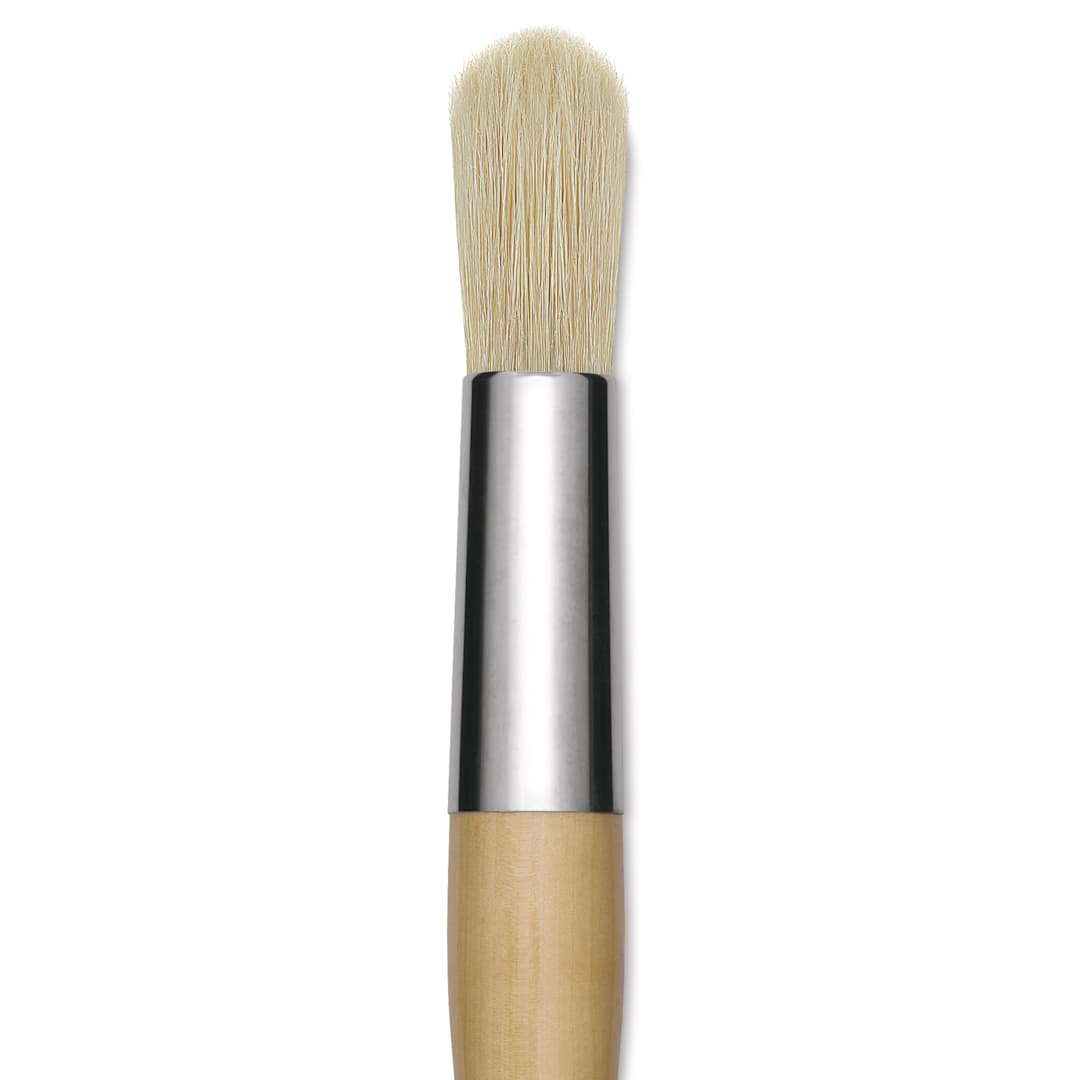 Open in modal - Blick Mega Natural Bristle Brush - Mega Round, Short Handle, Size 50, close-up