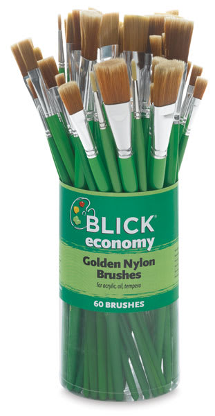 Open in modal - Blick Economy Golden Nylon Brush Set - Set of 60