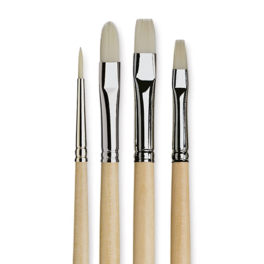 Open in modal - Da Vinci Artist Brush Set - Top Acryl Long Handle, Set of 4, close up
