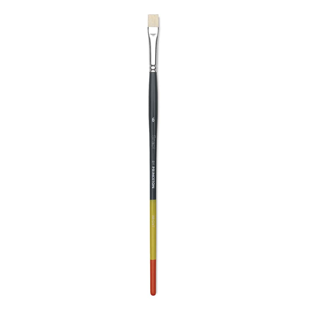 Open in modal - Princeton Snap! Natural Bristle Brush - Bright, Long Handle, Size 6