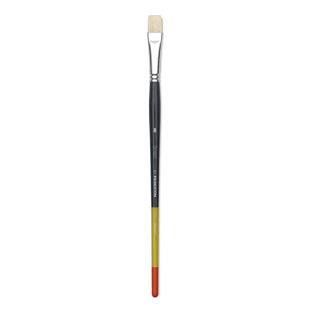 Open in modal - Princeton Snap! Natural Bristle Brush - Bright, Long Handle, Size 8
