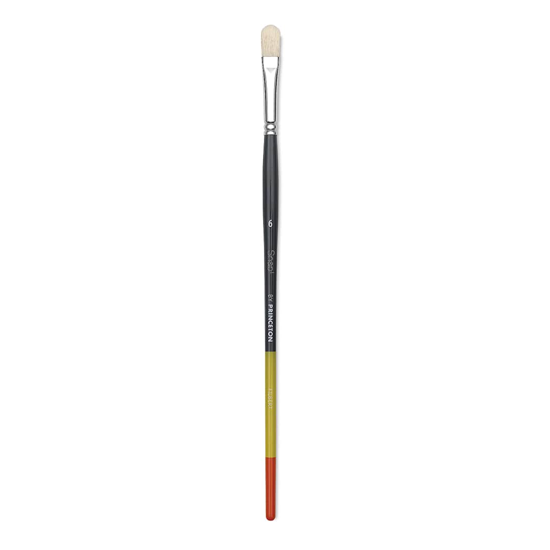 Open in modal - Princeton Snap! Natural Bristle Brush - Filbert, Long Handle, Size 6
