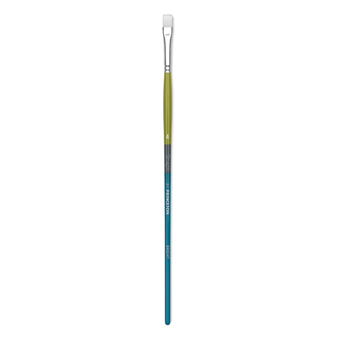 Open in modal - Princeton Snap! White Taklon Brush - Bright, Long Handle, Size 4