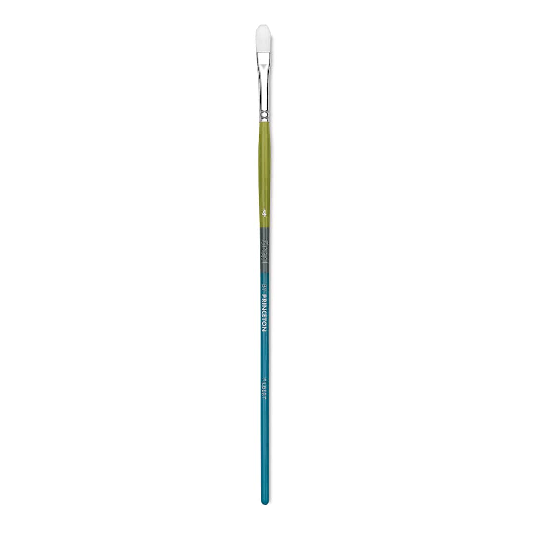 Open in modal - Princeton Snap! White Taklon Brush - Filbert, Long Handle, Size 4