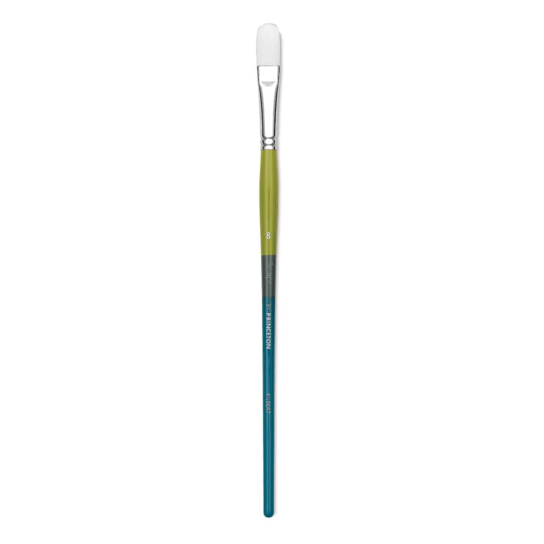 Open in modal - Princeton Snap! White Taklon Brush - Filbert, Long Handle, Size 8
