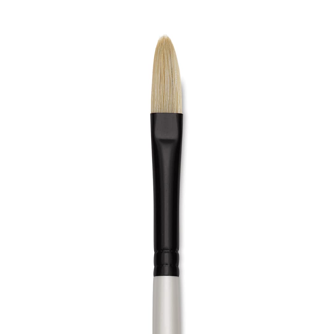 Open in modal - Robert Simmons Simply Simmons Chungking Hog Bristle Brush - Filbert, Long Handle, Size 4 close up
