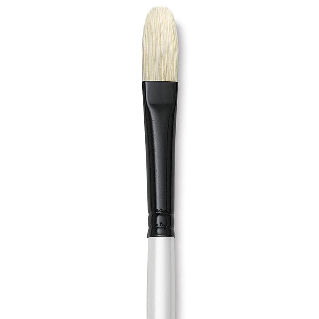 Open in modal - Robert Simmons Simply Simmons Chungking Hog Bristle Brush - Filbert, Long Handle, Size 6 close up
