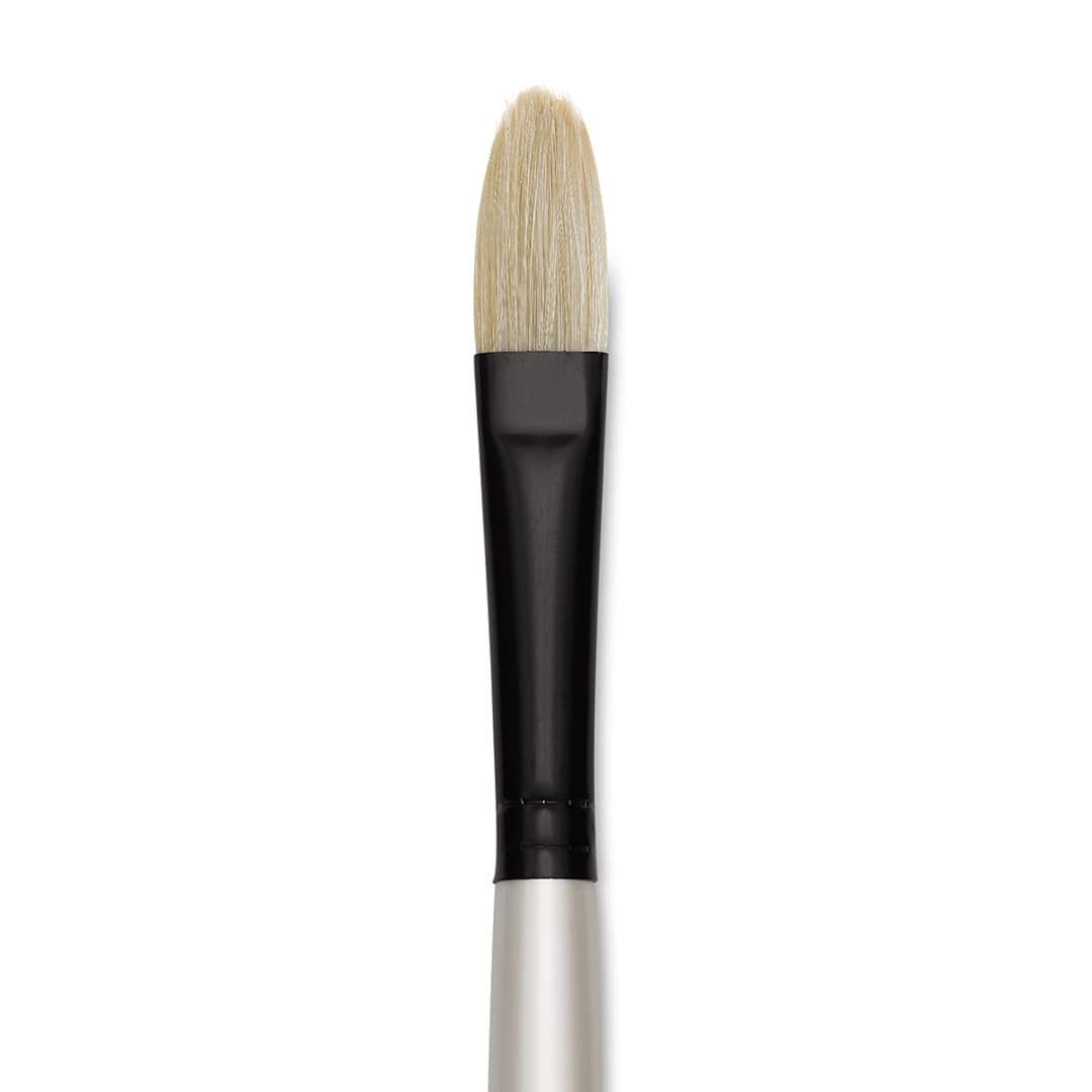 Open in modal - Robert Simmons Simply Simmons Chungking Hog Bristle Brush - Filbert, Long Handle, Size 8 close up