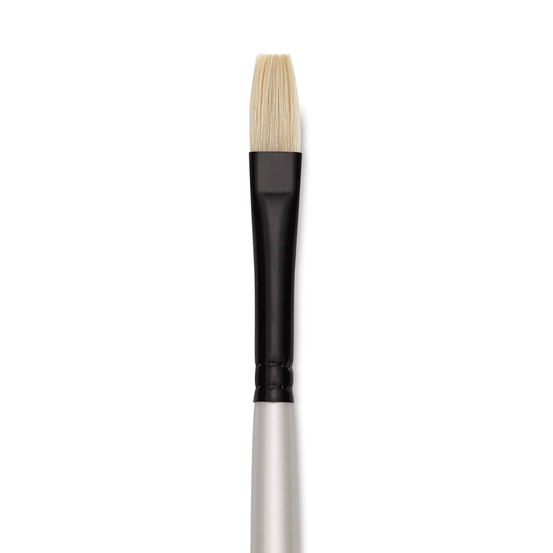Open in modal - Robert Simmons Simply Simmons Chungking Hog Bristle Brush - Flat, Long Handle, Size 4 close up