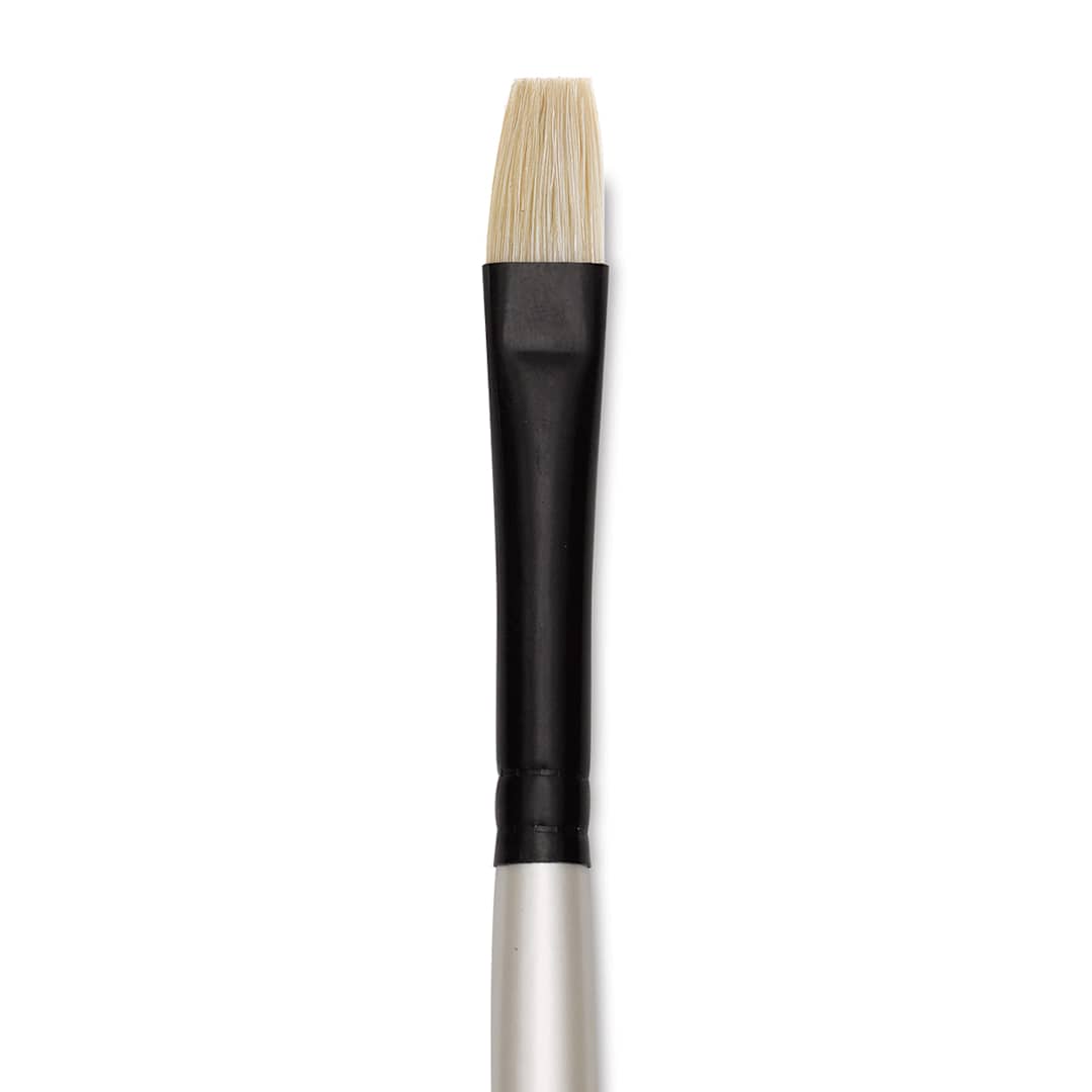 Open in modal - Robert Simmons Simply Simmons Chungking Hog Bristle Brush - Bright, Long Handle, Size 4 close up