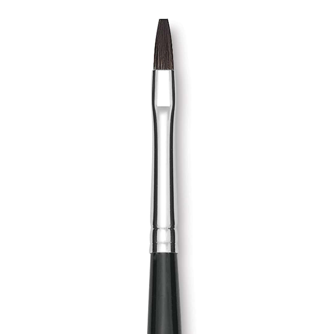Open in modal - Da Vinci Casaneo Synthetic Squirrel Watercolor Brush - Flat, Size 2, Short Handle, Synthetic, close up