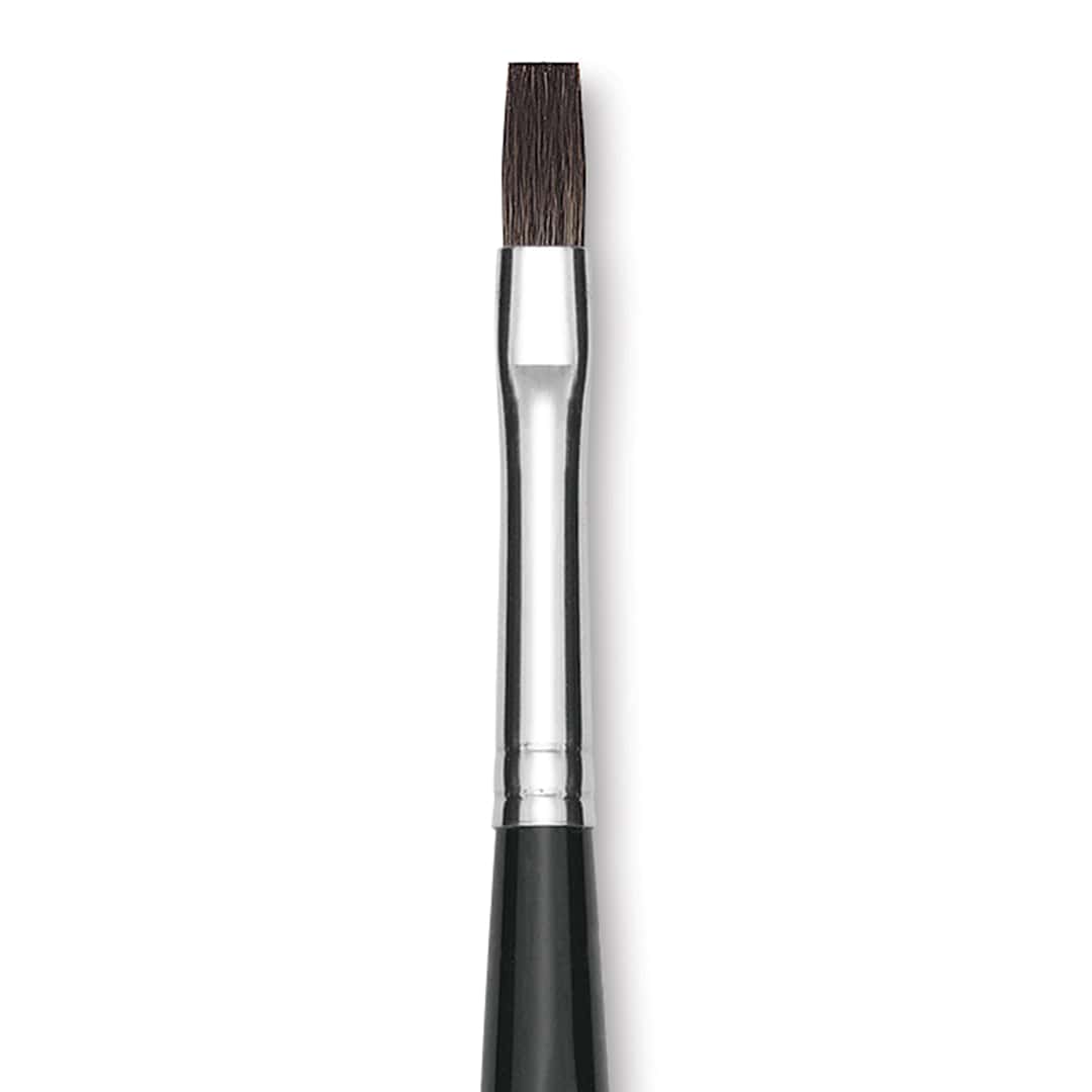 Open in modal - Da Vinci Casaneo Synthetic Squirrel Watercolor Brush - Flat, Size 4, Short Handle, Synthetic, close up