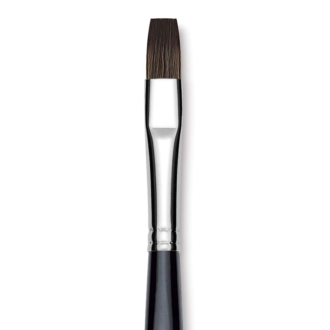 Open in modal - Da Vinci Casaneo Synthetic Squirrel Watercolor Brush - Flat, Size 8, Short Handle, Synthetic, close up