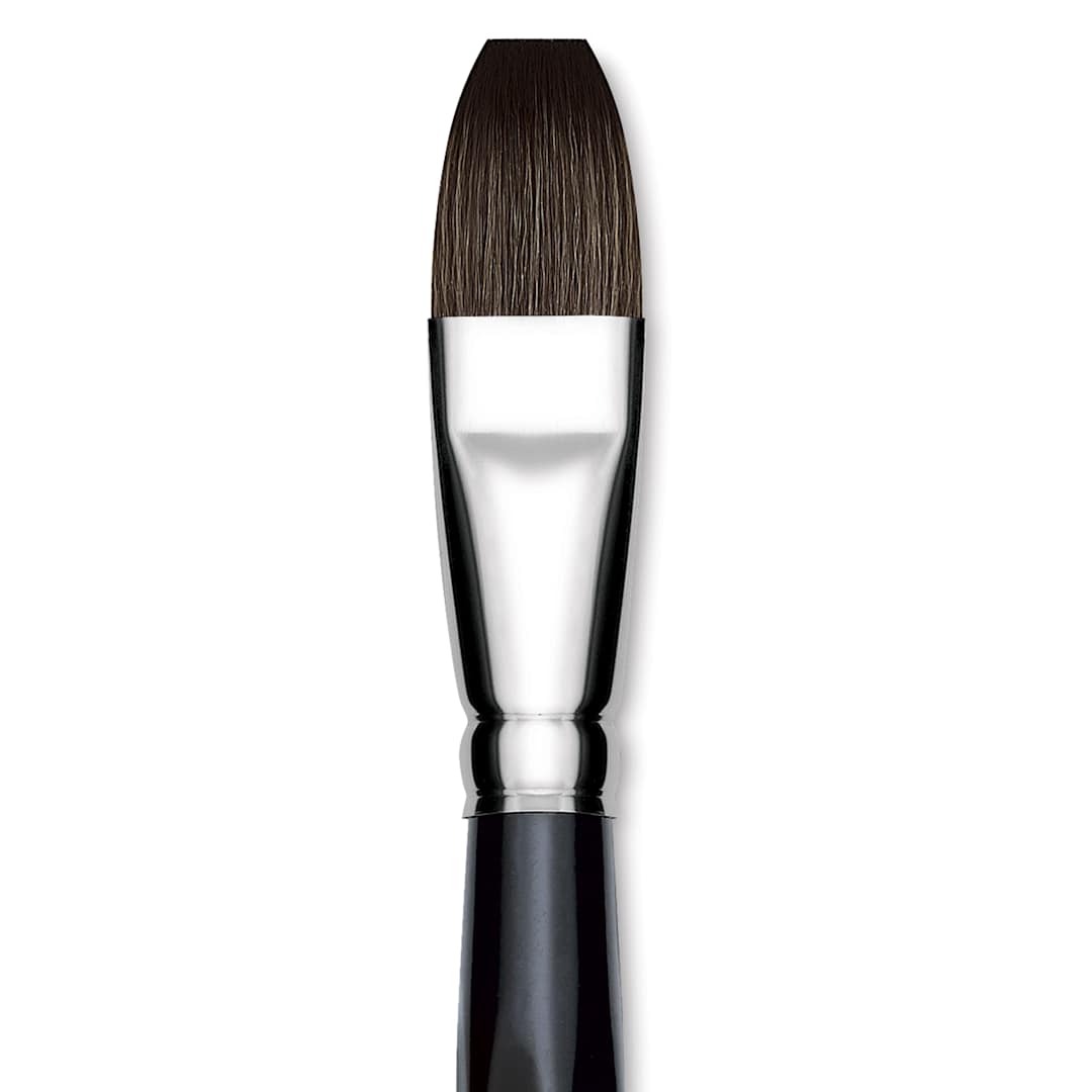 Open in modal - Da Vinci Casaneo Synthetic Squirrel Watercolor Brush - Flat, Size 20, Short Handle, Synthetic, close up