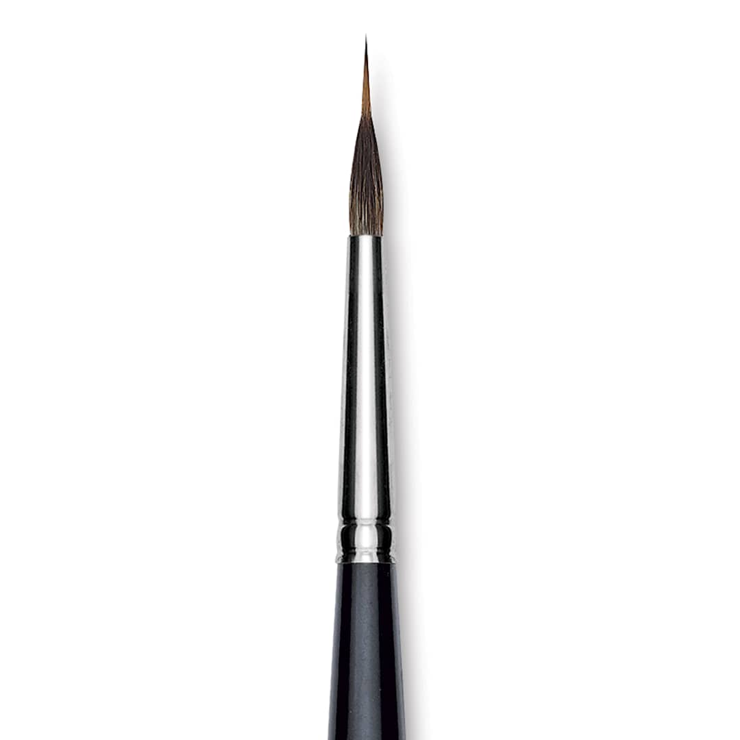 Open in modal - Da Vinci Casaneo Synthetic Squirrel Watercolor Brush - Inlaid Long Liner, Size 6, Short Handle, Synthetic, close up