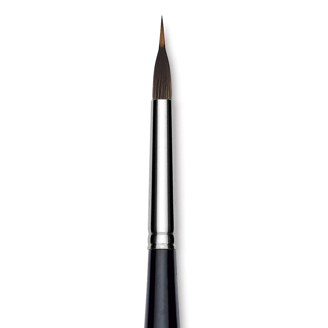 Open in modal - Da Vinci Casaneo Synthetic Squirrel Watercolor Brush - Inlaid Long Liner, Size 8, Short Handle, Synthetic, close up