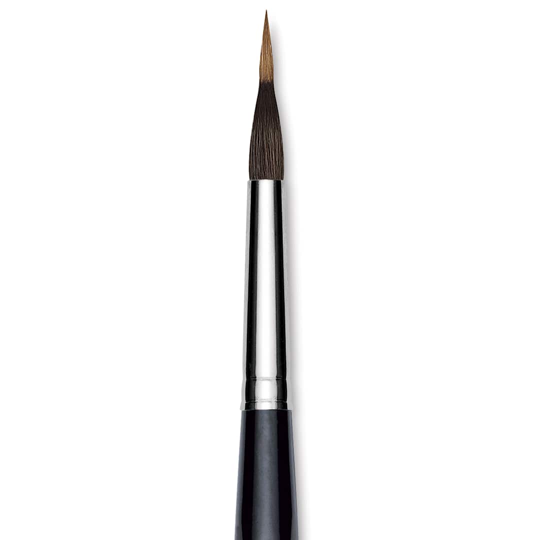 Open in modal - Da Vinci Casaneo Synthetic Squirrel Watercolor Brush - Inlaid Long Liner, Size 12, Short Handle, Synthetic, close up