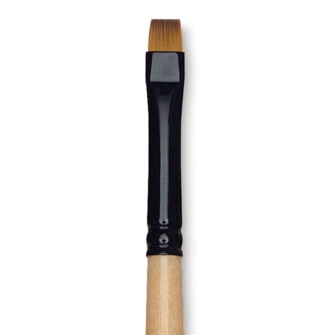 Open in modal - Dynasty Black Gold Brush - Chisel Blender, Short Handle, Size 6 close up