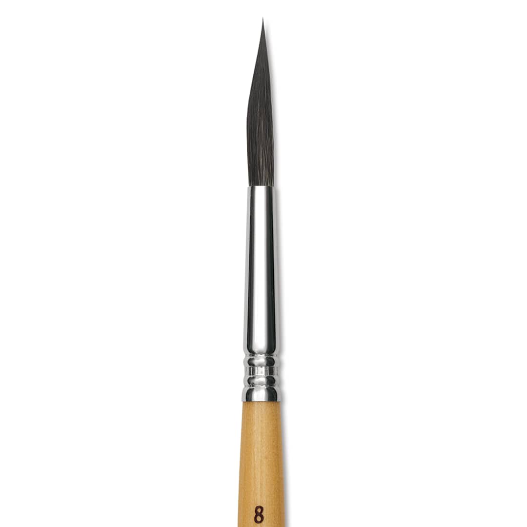 Open in modal - Escoda Squirrel Hair Ceramic Brush - Round Slanting, Size 8 close up