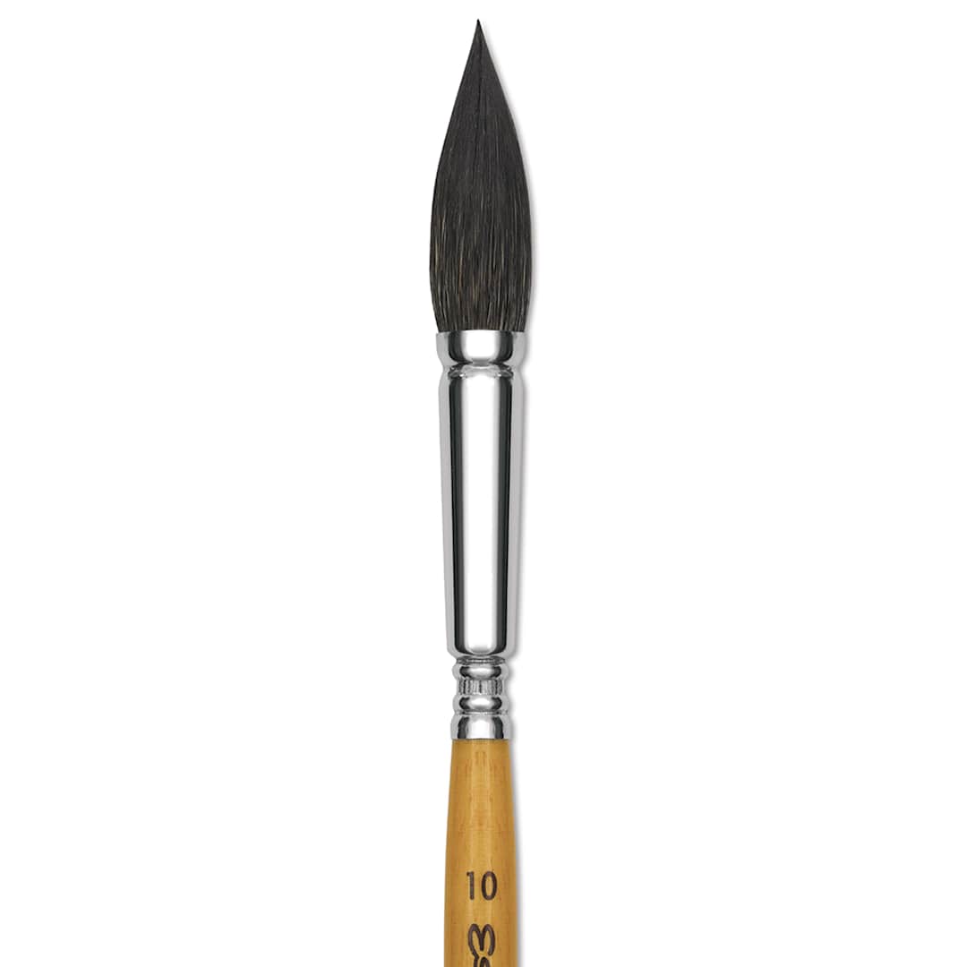 Open in modal - Escoda Squirrel Hair Ceramic Brush - Full Body Oval, Size 10 (Close-up of brush)
