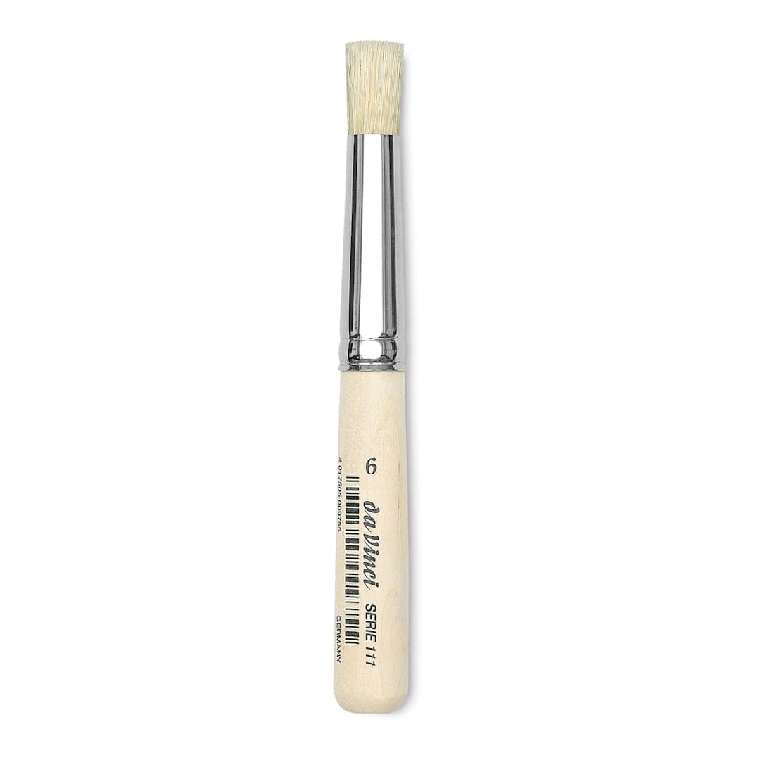 Open in modal - Da Vinci Artist Bristle Brush - Stencil Brush, Extra Short Handle, Size 6