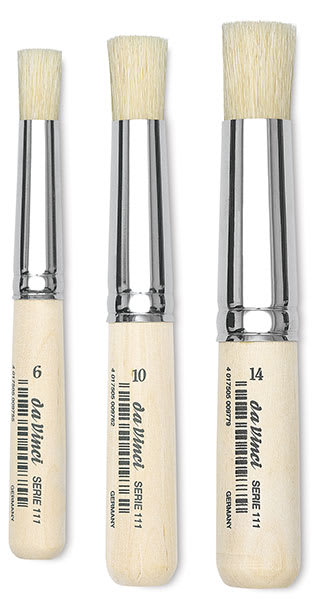 Open in modal - Da Vinci Artist Bristle Stencil Brushes - Series 111 with extra short handles